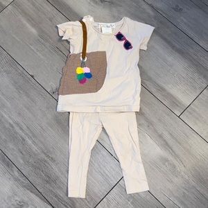 Adorable cotton baby tshirt and leggings set